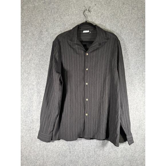 Asos Designs Button Front Women Medium Black Long Sleeve Button Front Relax - Picture 1 of 7